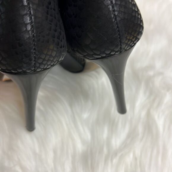 Fabio Fabrizi Black Leather Stiletto Ankle Boots Size 6.5/37 A2 - Picture 8 of 10